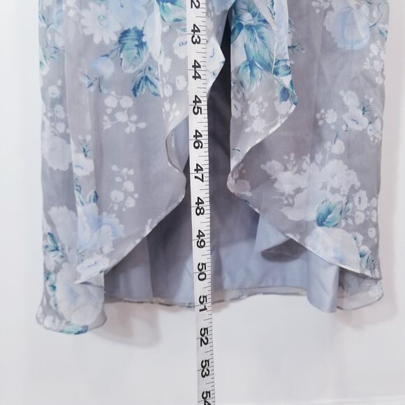 David's Bridal Floral Print Bridesmaid Dress Strapless High Low - Picture 9 of 11